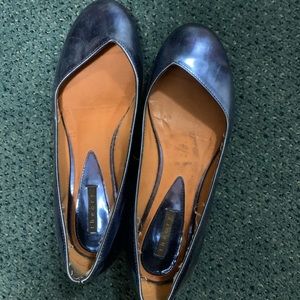 Theory Metallic Blue Flats size 37